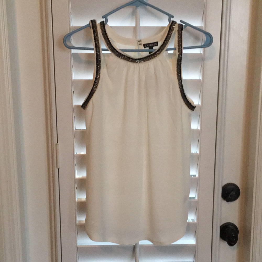 NWT Cutout Tank Top with bead embellishments